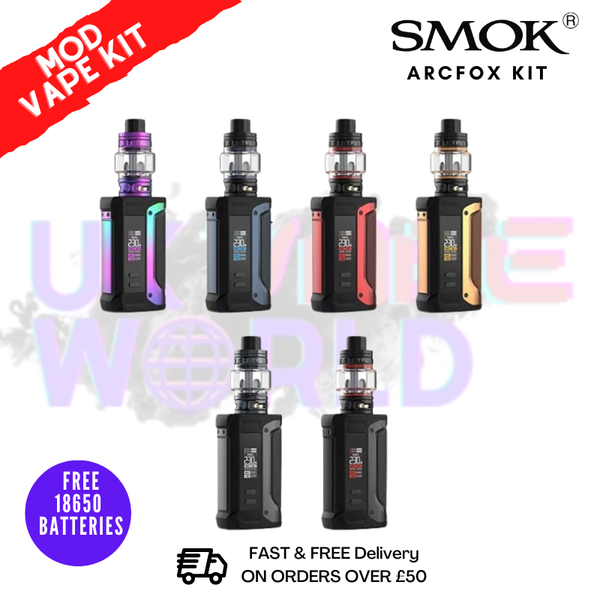 Smok Smok Arcfox 230W Vape Kit + 2x FREE Batteries - UK Vape World