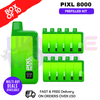 Apple Peach Pixl 8000 Kits Box Of 10 - ukvapeworld