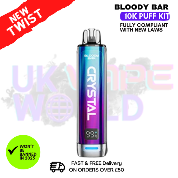 Bloody Bar Crystal Blackberry Raspberry 10K Puff Pod Kit
