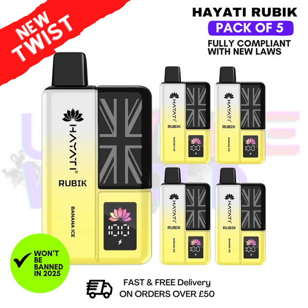 Hayati Rubik 7000 Puff Banana ICE