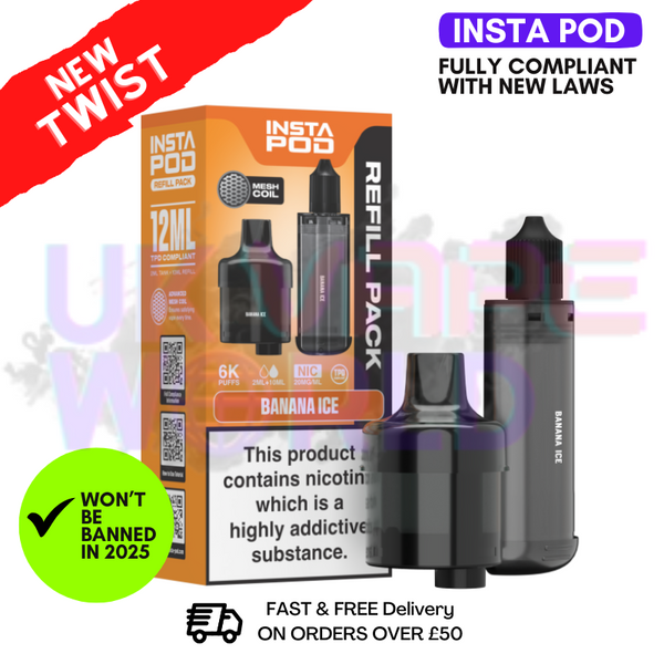 Banana ICE Insta Pod Refil Pack (2ML POD + 10ML BOTTLE)