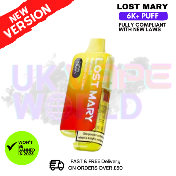 Banana Volcano Lost Mary 6K Puff Pod Kit