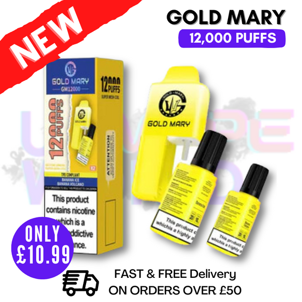 Shop Banna ICEGold Mary 12000 Puff 12K Bar Disposable Kit - UK Vape World
