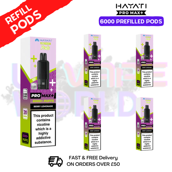 Berry Lemonade Hayati ProMax 6K Replacement Pods Box Of 5 - UK Vapeworld