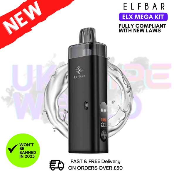 Black Elf Bar ELX Mega Kit + Free Mega Pod - ukvapeworld