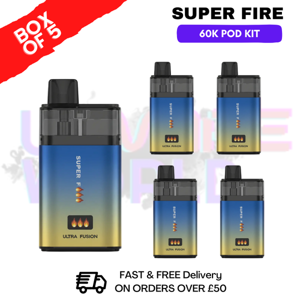 Bear Edition SuperFire 60K Ultra Fusion Box Of 5 - ukvapeworld