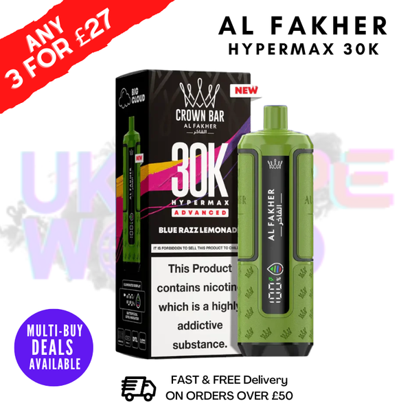 Blue Razz Lemonade Al Fakher 30K HyperMax Pod Kit - ukvapeworld
