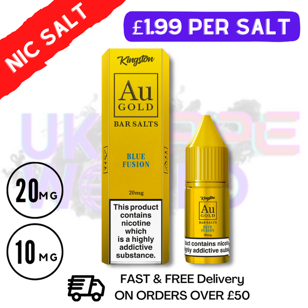 Shop Blue Fusion By Kingston AU Gold Bar Salt 10ML Nicotine Salt eLiquid - UK Vape World
