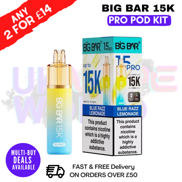 Big Bar 15K Pro 15000 Puff Pod Kit - Any 2 For £14