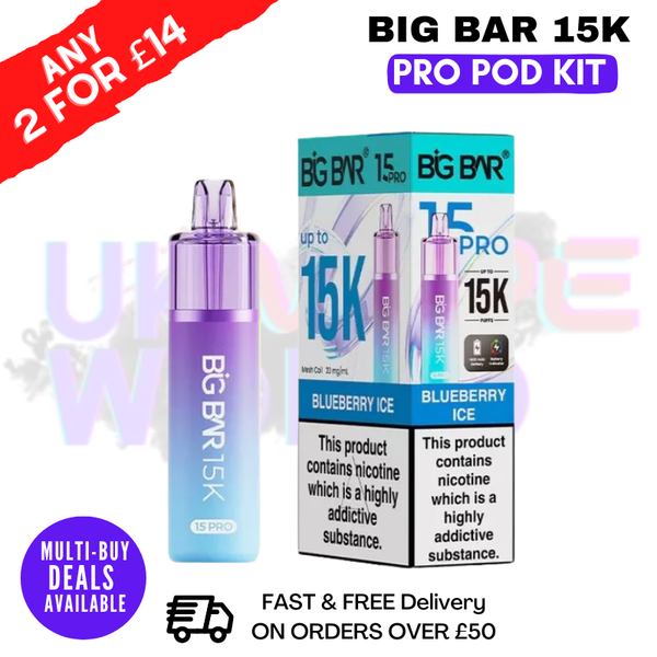 Big Bar 15K Pro 15000 Puff Pod Kit - Any 2 For £14
