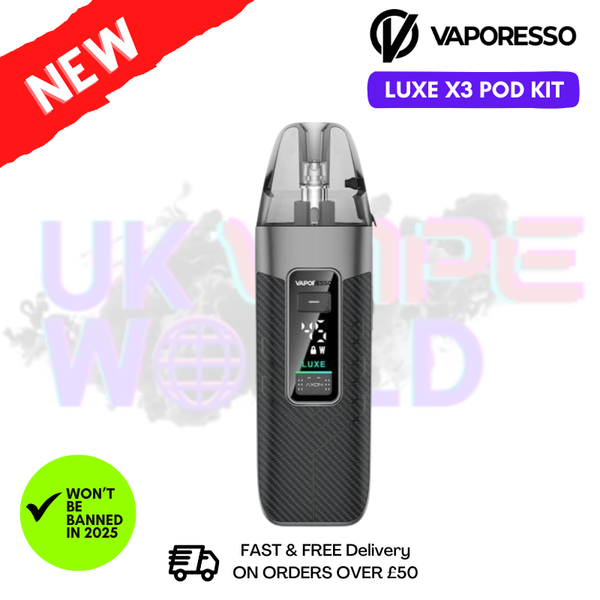 Carbon Black Vaporesso Luxe X3 Pod Kit - ukvapeworld