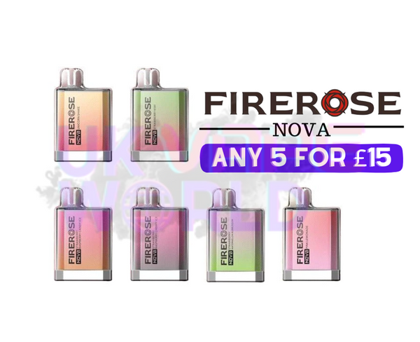 Elux FireRose Bar EX600 (Nova Disposable Bar)600puff 5 FOR £15 - UK Vape World