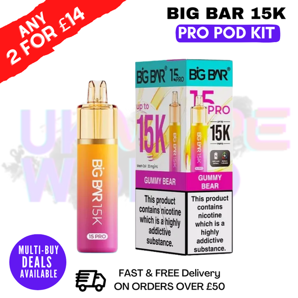 Big Bar 15K Pro 15000 Puff Pod Kit - Any 2 For £14