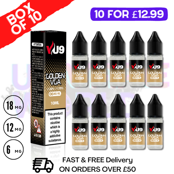 GVGA VU9 E-Liquid Juice 10ml Nic Eliquid - 10 x 10ML Bundle