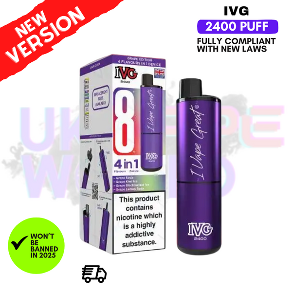 Grape Edition IVG 2400 Prefilled Pod Kit