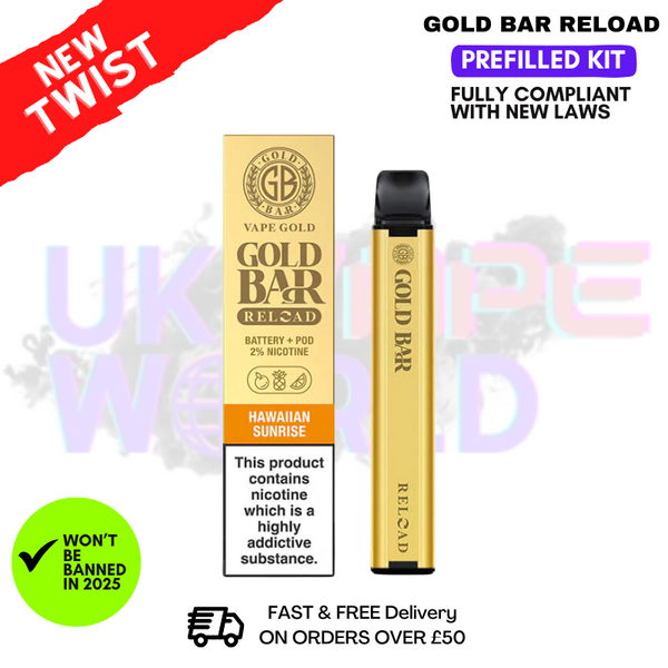 Hawaiian Sunrise Gold Bar Reload Prefilled Pod Kit