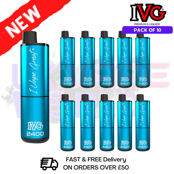 Box Of 10 - ICE POP IVG 2400 Prefilled Vape Pen Kit