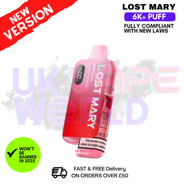 Juicy Peach Lost Mary 6K Puff Pod Kit