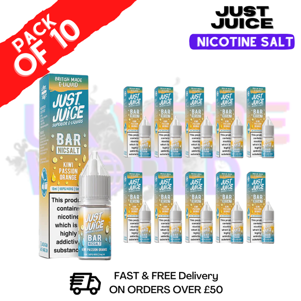 Kiwi Passion Orange Just Juice Nic Salt Box Of 10 - ONLY £17.99 - ukvapeworld