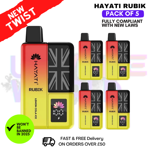 Hayati Rubik 7000 Puff Lemon Cola ICE