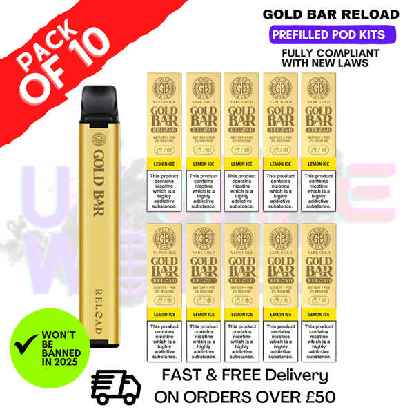 Lemon ICE Gold Bar Reload Prefilled Pod Kit Box of 10