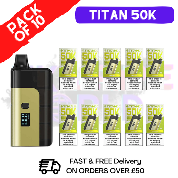 Lemon Lime Titan X 50000 Puff Pod Kit Box Of 10 - ukvapeworld