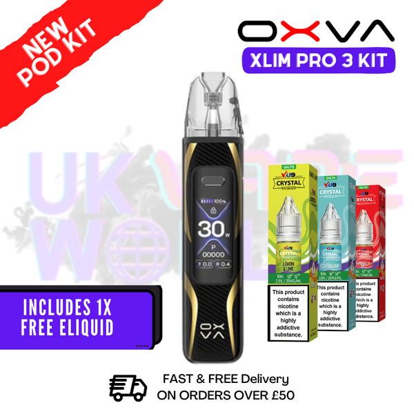 Shop Pro Carbon Oxva Xlim Pro 3 Pod Kit + Free Nic Salt - UK Vape World