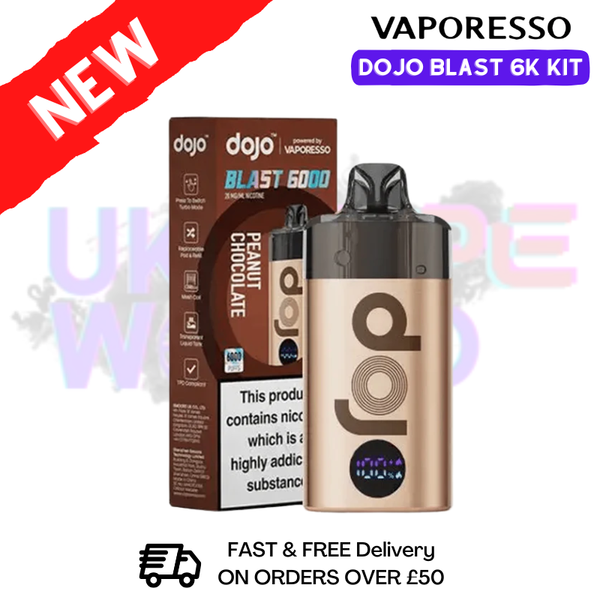 Peanut Choc Vaporesso Dojo Blast 6000 Kit - £7.00