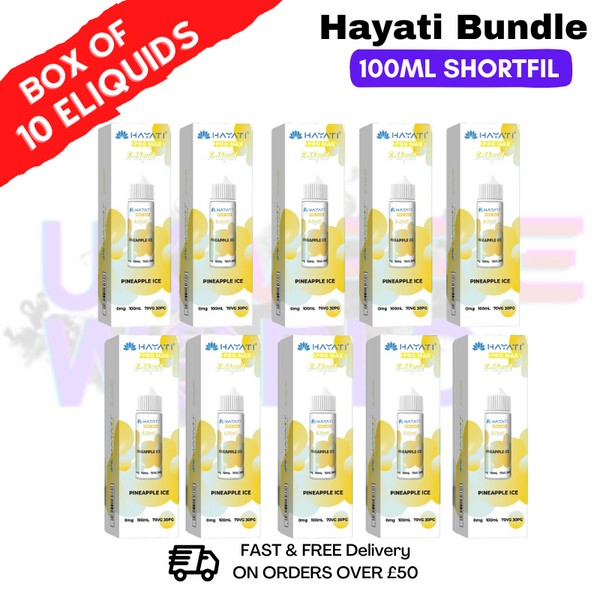 Pineapple ICE Hayati 100ML Box Of 10 + Free NicShots