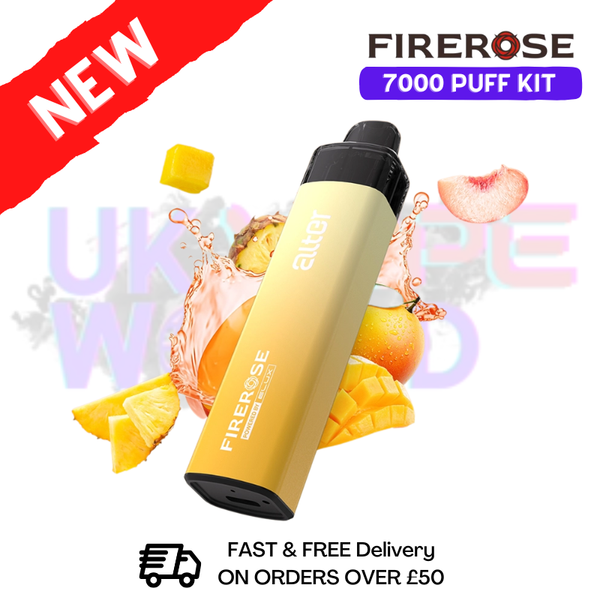 Pineapple Peach Mango Elux Firerose 7K 7000 Puff Pod Kit - ukvapeworld