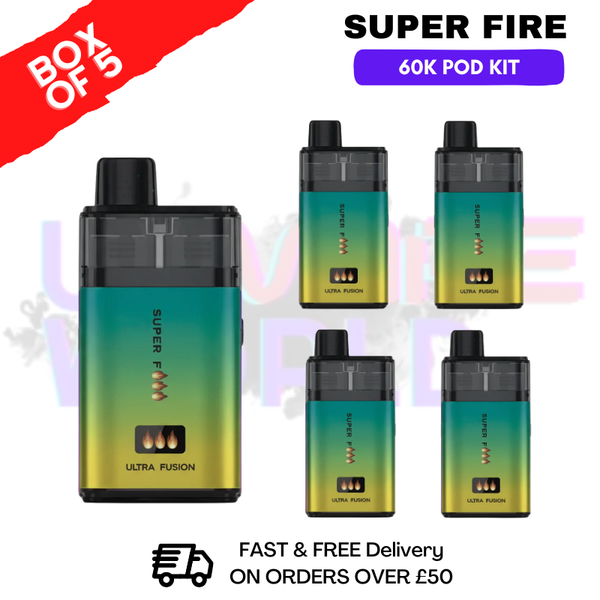 Popular Edition SuperFire 60K Ultra Fusion Box Of 5 - ukvapeworld