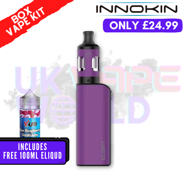 Shop Purple Innokin Ez Watt Starter Kit + Free 100ML Liquid - ONLY £24.99 - UK Vape World