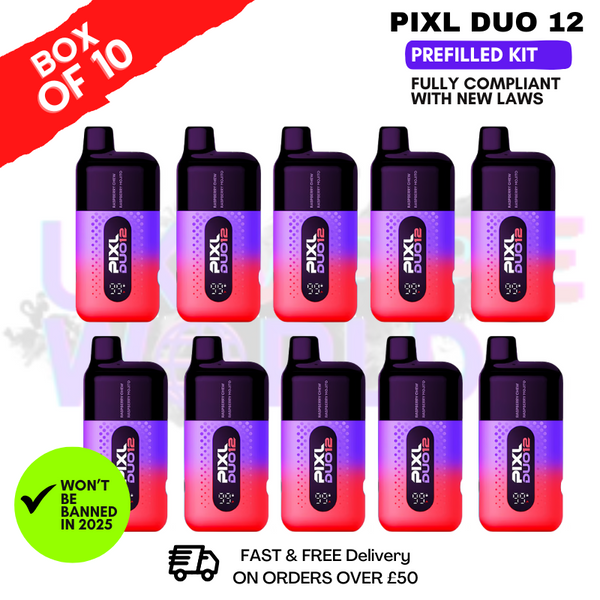 Raspberry Edition Pixl Duo 12 Pod Kit Box Of 10 - ONLY £71.99