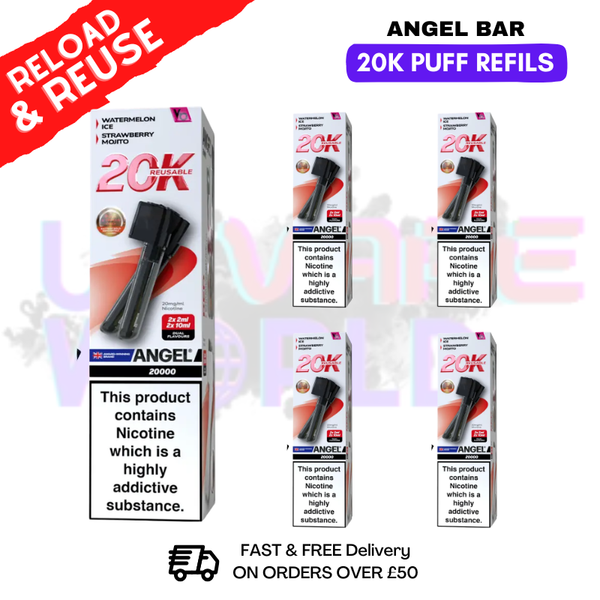 Shop Red Edition Angel Bar 20K REPLACEMENT PODS Box Of 5 - UK Vape World