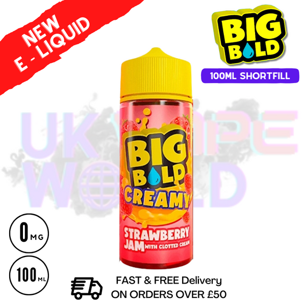 Shop Strawberry Jam With Clotted Cream Big Bold Vape Juice 100ml - UK Vape World