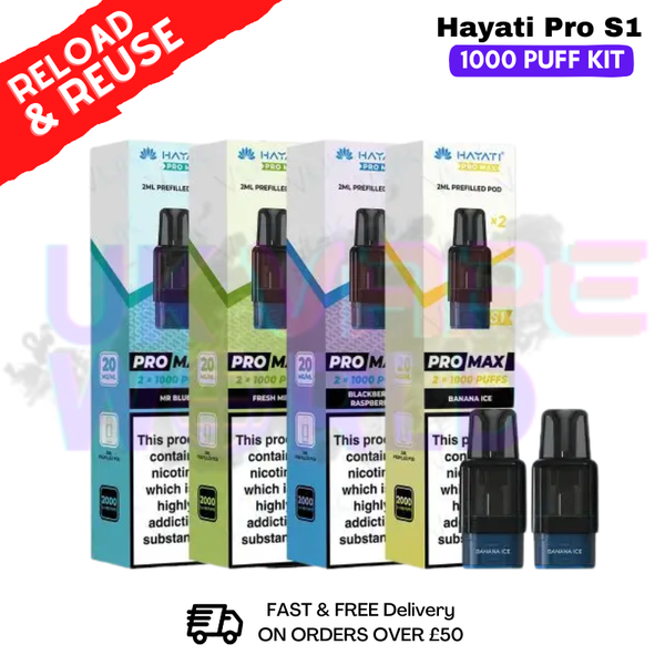 Shop Hayati Pro Max S1 Refil Pods - 2 PACK - Only £3.99 - UK Vape World