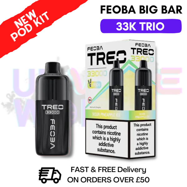 Sour Pineapple ICE Feoba Treo 33K Puff Pod Kit - ukvapeworld