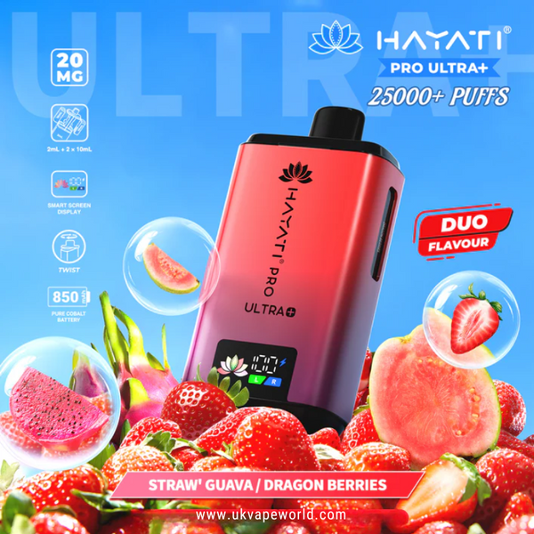 Shop Straw Guava Hayati Pro Ultra Plus 25000 Prefilled Pod Kit - UK Vape World