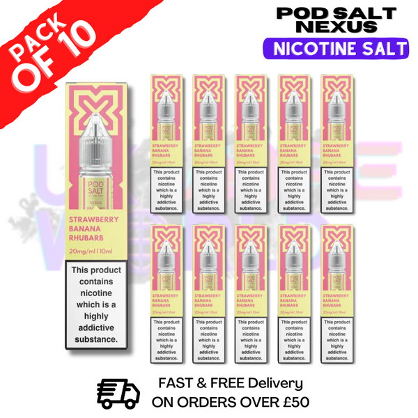 Strawberry Banana Pod Salt Nexus Nic Salt Box Of 10
