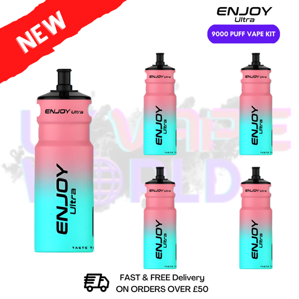 Strawberry Raspberry Cherry Enjoy Ultra 9000 Puff Vape Kit Box Of 5 - ukvapeworld