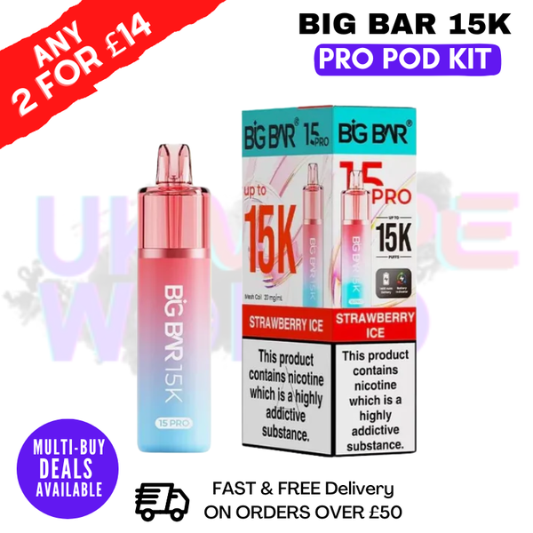 Big Bar 15K Pro 15000 Puff Pod Kit - Any 2 For £14