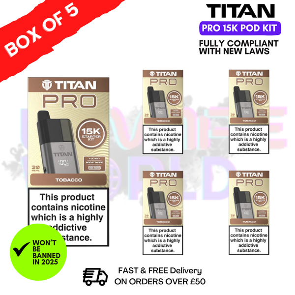 Tobacco Titan Pro 15K Pod Kit Box of 5 - ukvapeworld