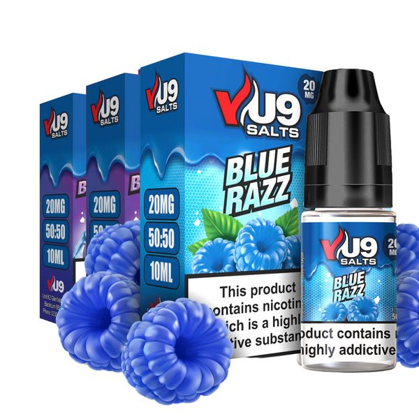 Blue Razz Pod Nic Salt 10ml Nicotine E Juice by VU9 - Multibuy Deals - UK Vape World