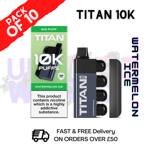 Watermelon ICE - Titan 10K Prefilled Vape Kit Box Pack Of 10