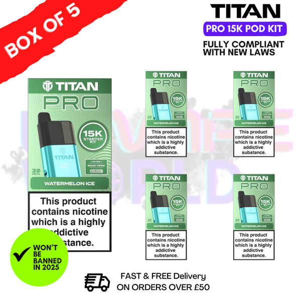 Watermelon Ice Titan Pro 15K Pod Kit Box of 5 - ukvapeworld