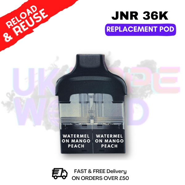 Watermelon Mango Peach JNR Ace 36K REFIL PODS PACK - ukvapeworld