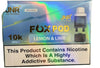 JNR FOX POD packaging with lemon and lime flavor indication on a white background