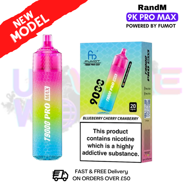 Blueberry Cherry Cranberry RandM T9000 Pro Max Pod Kit - ukvapeworld