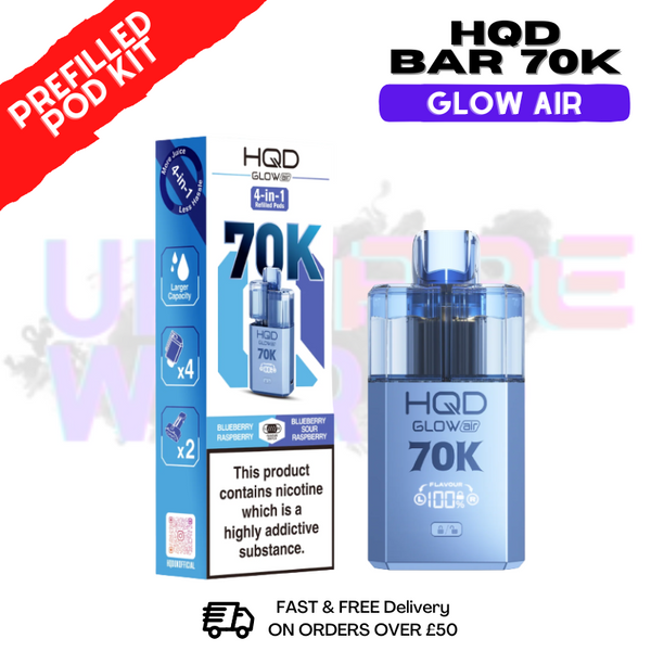 HQD 70K Glow Air 70000 Puff Bar Twist Pod Kit - £13.99
