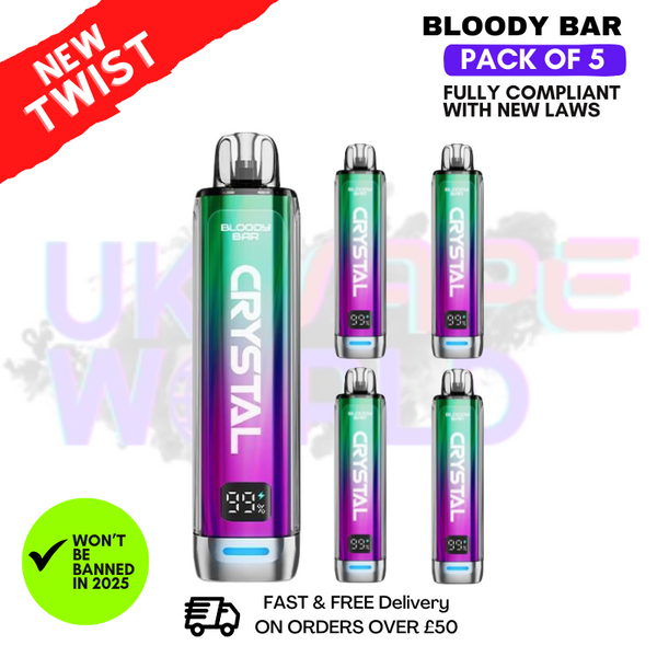Blueberry Cherry Cranberry Bloody Bar Crystal 10K Puff Pack Of 5